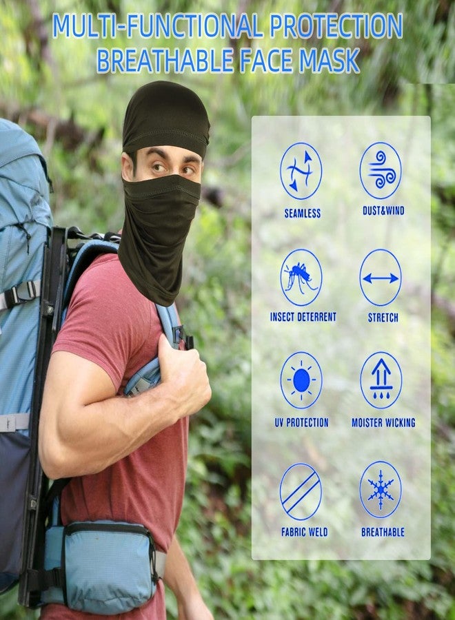 AZORINA 4 Pack Neck Gaiter Face Mask Scarf Masks Bandanas Breathable Outdoor Headwear Balaclavas Cover for Men Women (Black&Blue&Navy&Army Green) - Image 5